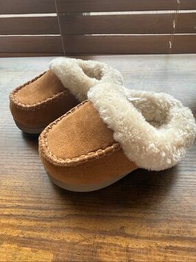 Toddler Cozy Faux-Shearling Slipper Clog - Tan 6-6.5